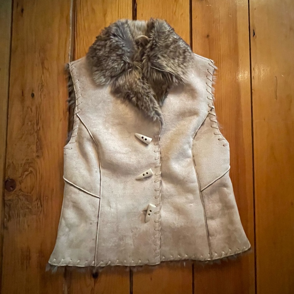 NWOT Sally Faux Fur Suede Vest